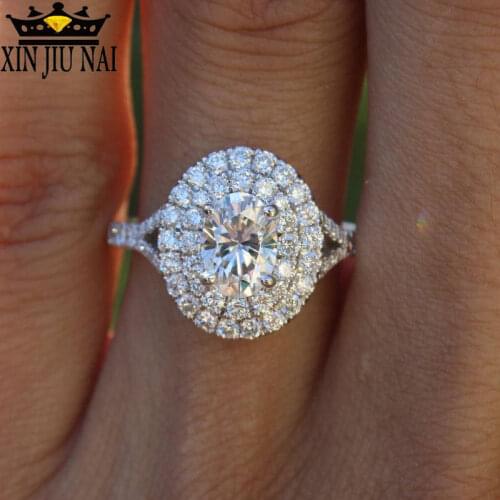 Choucong Fine Jewelry Real Soild 925 Silver ring Oval cut AAAAA Zircon Engagement Wedding Band Rings For Women men