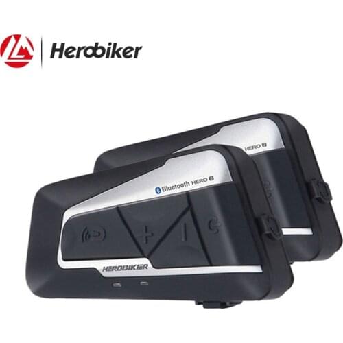 HEROBIKER 1200M Bluetooth Intercom Motorcycle Helmet Interphone Headset Waterproof Wireless Bluetooth Moto Headset Interphone