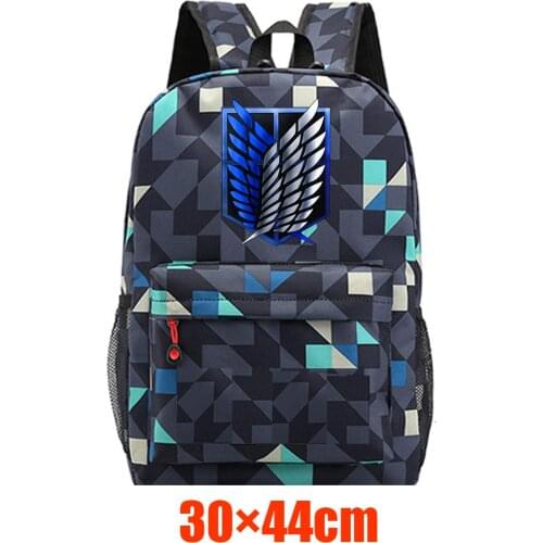 Anime Attack On Titan Backpack Canvas Schoolbag High Quality Casual Packsack Teenger Unisex Student Travel Laptop Bag
