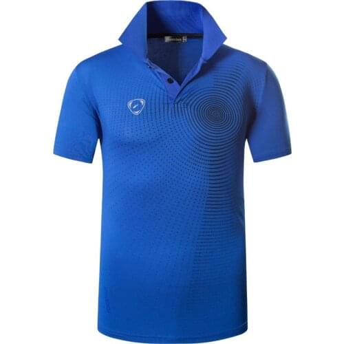 Jeansian Mens Sport Tee Polo Shirts POLOS Poloshirts Golf Tennis Badminton Dry Fit Short Sleeve LSL266 Blue