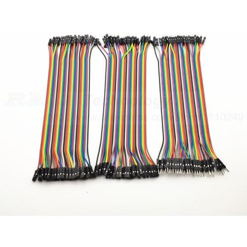 Free Shipping 40pcs in Row Dupont Cable 21cm 2.54mm 1pin 1p-1p Female to Male jumper wire for Arduino