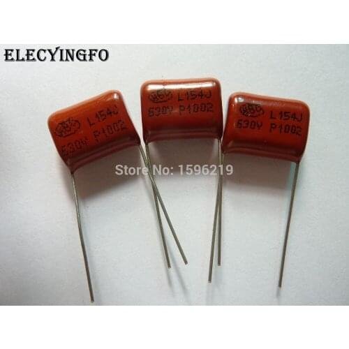 10pcs CBB 154 630V 154J CBB21 0.15uF 150nF P15 Metallized Polypropylene Film Capacitor