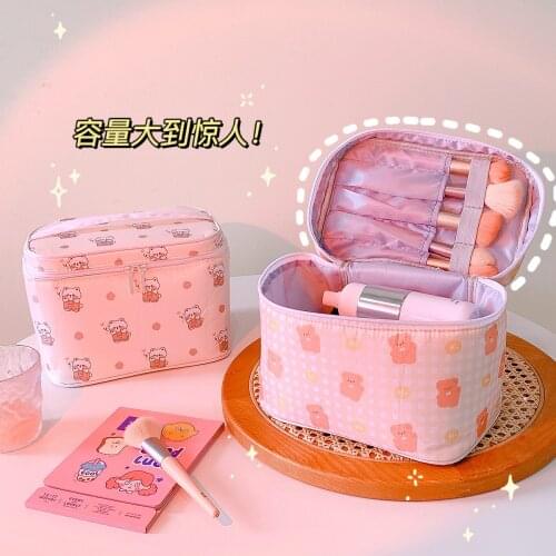 Makeup Bag Cartoon Cosmetic Bag Portable Large-Capacity Portable Storage Bag Ins Wind Travel Toiletry Cosmetic Storage Bag