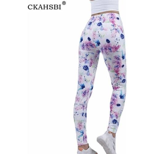 CKAHSBI Floral Leggings Women Yoga Pants Tights High Waist Elastic Sportswear Workout Running Summer Spring Autumn New Clothes