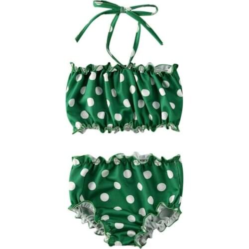 Summer Toddler Kid Baby Girl Polka Dot Bikini Suit Swimwear Bathing Beachwear Bathing Swimsuit Holiday Two Pieces