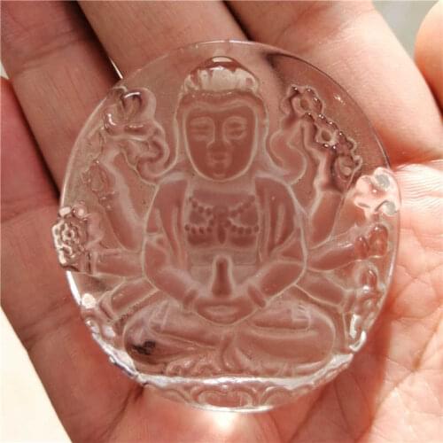 Natural White Crystal STone Buddha Head Pendant men women fashion pendant + free rope