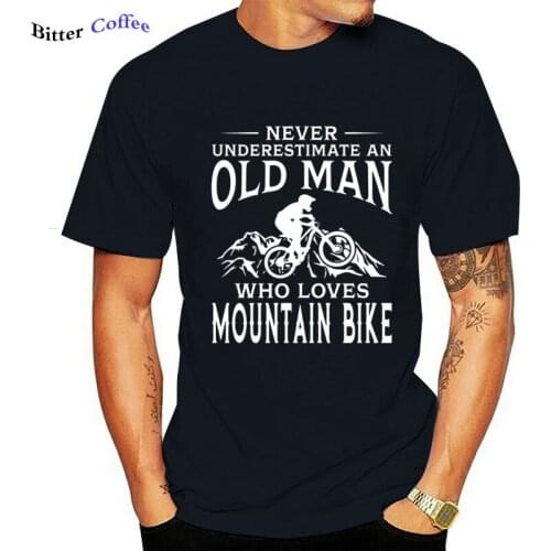 Never Underestimate An Old Man With A Mountain Bike T Shirt Boy Pure Summer NEW Fashion Cotton Short Sleeve MTB Men Top Tee