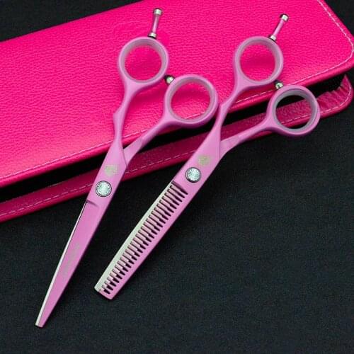 5.5" Pinking Kit Hot Hair Cutting Scissors Barbers Thinning Shears Japan Steel Hairdresser Stylist Shears Barbers Hair Scissors
