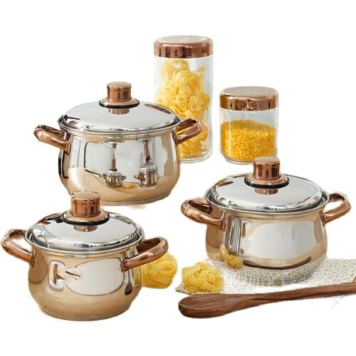 Cookware Set 6 Pieces Titanium Steel Coated Cookware Induction Base first class quality 2021 style kitchen non-stick