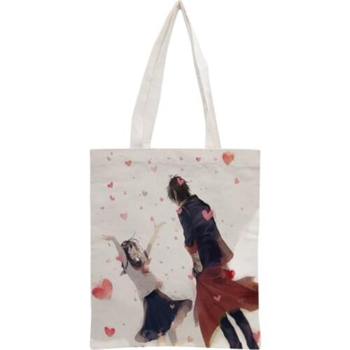 Custom Touken Ranbu Online Tote Bag Reusable Handbag Shoulder Pouch Foldable Cotton Canvas Shopping Bags Customize your image