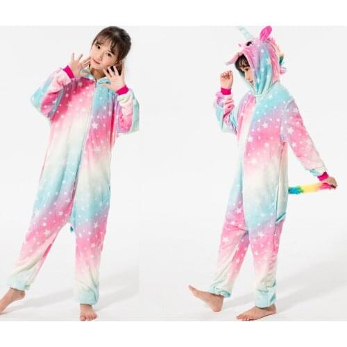 Children Animal Kigurumi Kids Stitch Pajamas Boys Panda Sleepwear Girls Unicorn Jumpsuits Baby Cartoon Onesies Blanket Sleepers