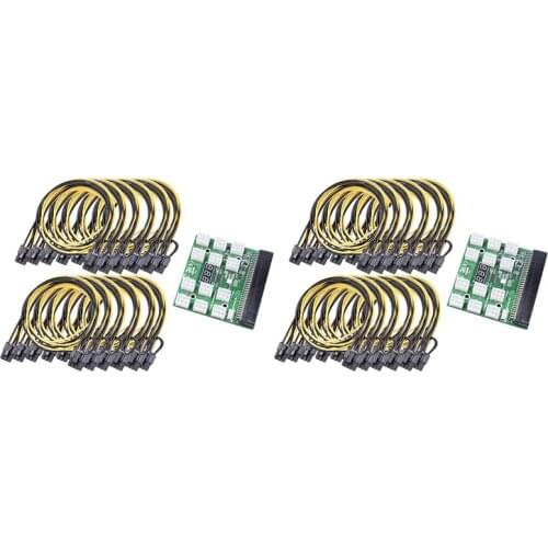 Power Conversion Board ,12 Ports Server Power Conversion Board 12Pcs 6Pin Power Cord with Toggle Switch