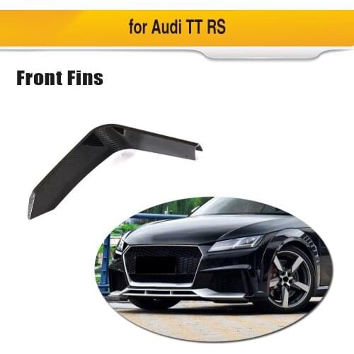 Car Front Bumper Fins For Audi TTRS 2-Door Coupe Carbon Fiber 2pcs Fins Car Styling