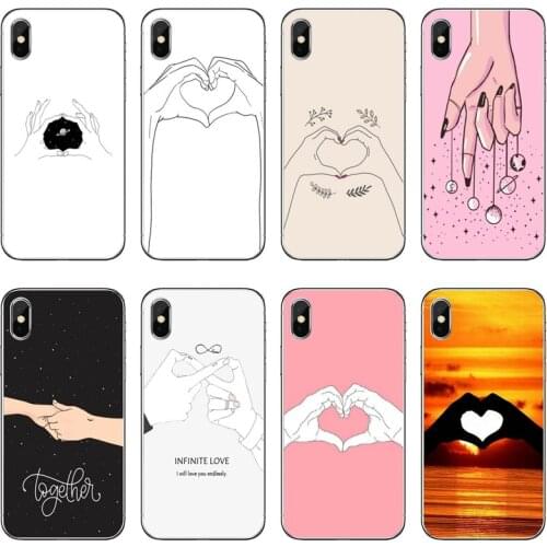 Infinity love heart hands finger Transparent Phone Case For Huawei P30 P20 Pro P10 P9 P8 Lite Y5 Y6 Y7 Y9 P Smart Plus 2018 2019