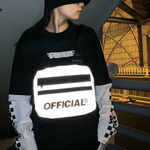 Rainbow Reflective Chest Bag Multifunctional Vest Style Men Women Chest Bag WHShopping