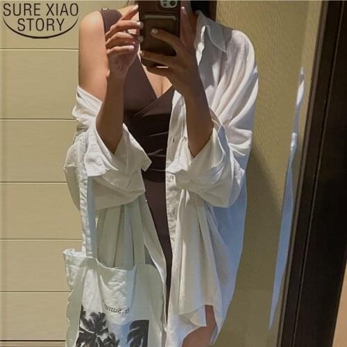 Chic BF Style Clothes Autumn Long Sleeve Loose Shirts Women Long Shirt Korean Turn-down Collar Loose Shirt Tops Blusas 15672