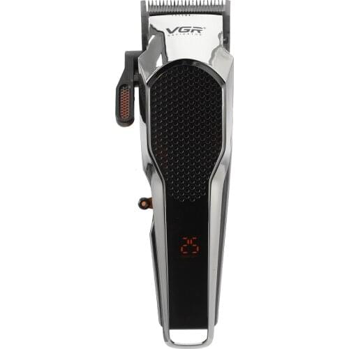 VGR barber hair trimmer USB rechargeable hair clipper haircut machine 10W powerful professional oil head clipper LCD display