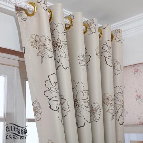 Floral Printing Blackout Curtain Home Decor Window Treatment Sheer Tulle Bedroom Finished Cortinas Living Room Free Shipping