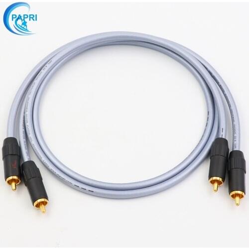 PAPRI MPS X-22 DIY Audio Cable Gold Plated RCA Connector Plug 5N 99.9997% OFC Silver Plated Wire DAC Speaker Signal Line 1Pair