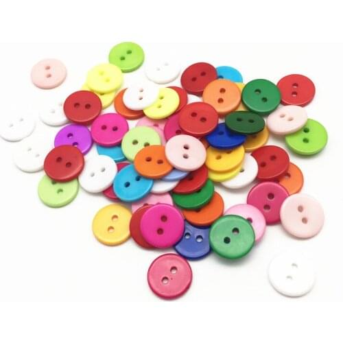 100pcs 15mm Multi Mixed Resin Round 2 Holes Buttons Sewing DIY Crafts For Scrapbooking Embellishments Cardmaking