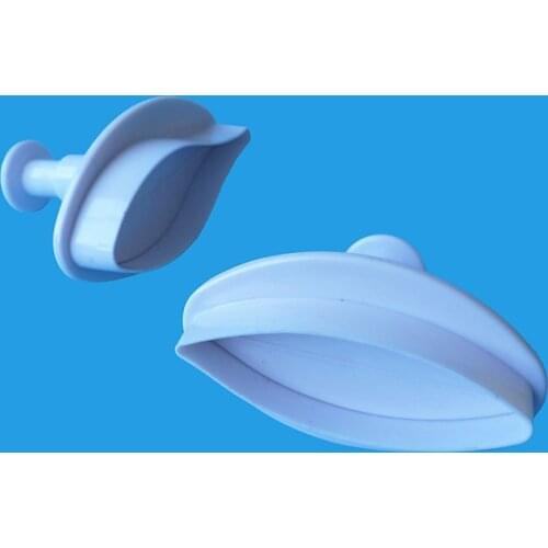 2Pcs/Set Lily Flower Fondant Cake Cookies Paste Mold Sugarcraft Plunger Cutter Cupcake Cake Decorating Tools Set