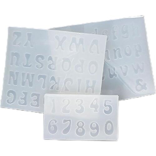 3 Pcs/Set Mini Letters Resin Molds Small Silicone Number Alphabet Epoxy Casting Mould for DIY Crafts Keychain Pendant