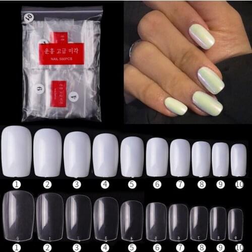 500 Packs/bags Nail Art French Nails Seamless Nails Ballet Nails Transparent Nails Toenails Toenails Nail Pieces Nail Fake