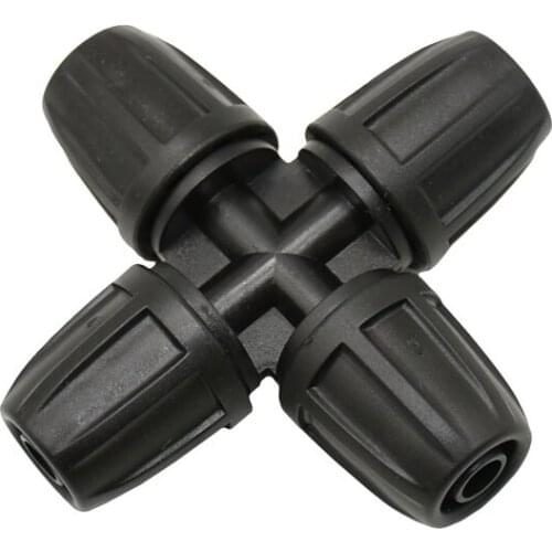 8/11 Garden hose Cross Connector 3/8" 4 way connector water splitter lock nut barb Connector fittings 25pcs