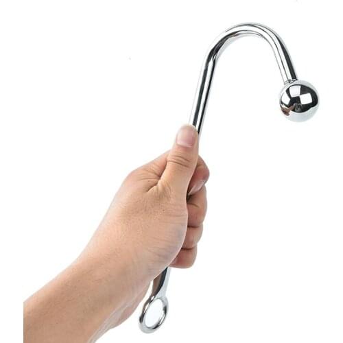 Stainless Steel Anal Hook Metal Butt Plug With Ball Anal Plug Anal Dilator Gay Sex Toys For Adult Games 30*250mm