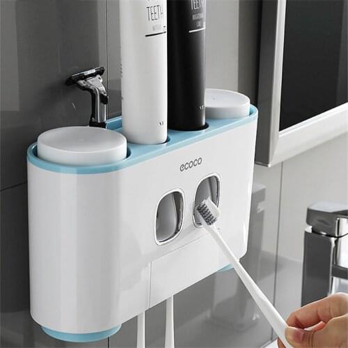 Automatic Toothpaste Dispenser Washing Set Wall Mount Cups Toothbrush Holders Toothpaste Tube Squeezer Home Bathroom Accessories