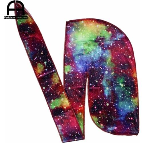Space Printing Velvet Durag Bandanas for Men Winter Men Velvet Durags Headwrap Wave Cap Do Durag