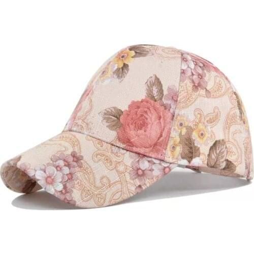 2021 New Fashion Floral Baseball Caps Women Hats With Flower Print Cap Spring Summer Visor Hat Female Outdoor Adjustable Sun Hat