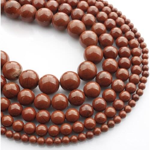 15"(38cm) Strand Round Natural Red Stone Rock 4mm 6mm 8mm 10mm 12mm Beads lot for Jewelry Making DIY Bracelet