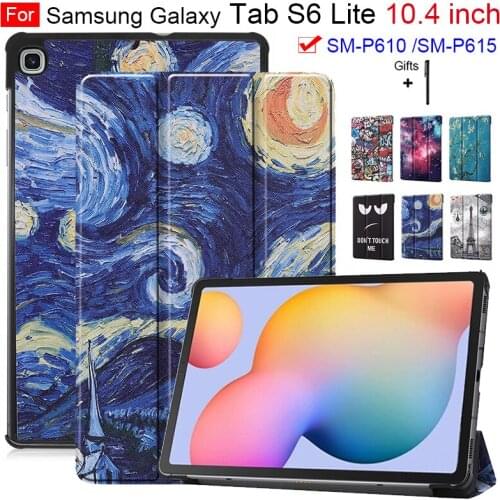 For Samsung Galaxy Tab S6 Lite 10.4 inch SM-P610 P615 Case Tri-Fold Stand Cover Tablet Shell For Tab S6 Lite 10.4 2020 P610 615