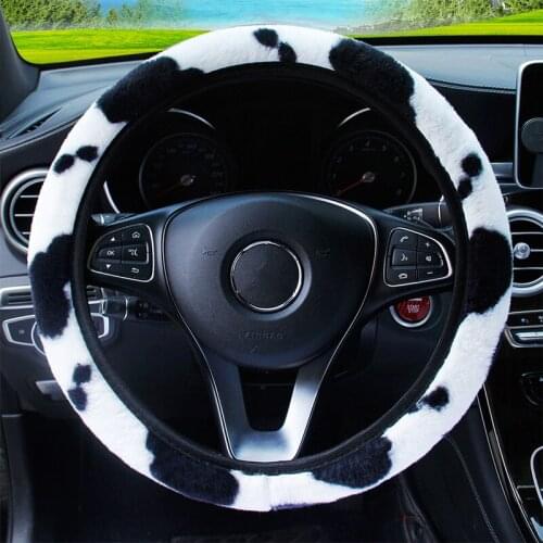 Plush Car Decoration Car Steering Wheel Cover Auto Wheel Cover Auto Steering Wheel 36-38cm Car Interior Accessories Universal