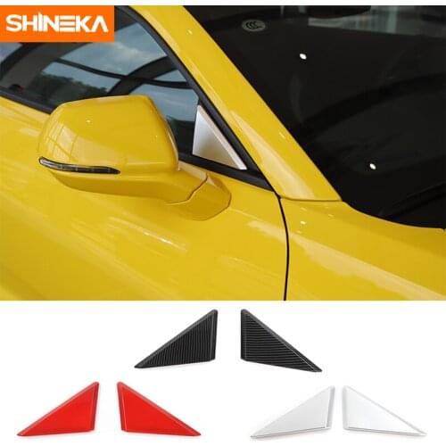 SHINEKA Car Styling A-pillar Decorative Panel Cover Sheet Sticker Window Triangle Cover Trim for Camaro 2017