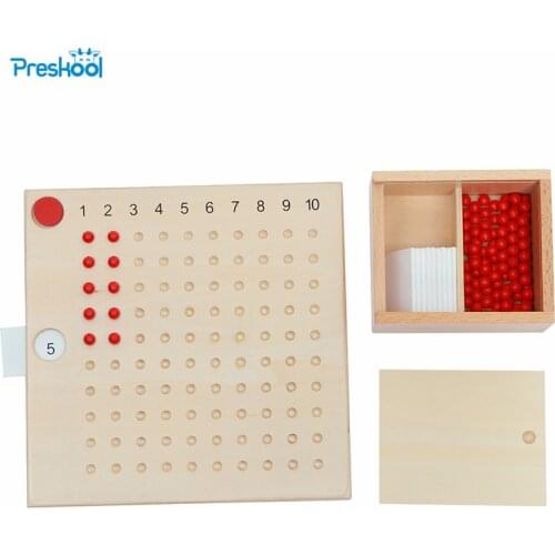 Baby Toy Montessori One Multiplication Bead Board for Early Childhood Education Preschool Training Toys