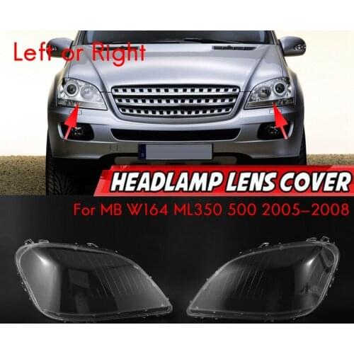 For Mercedes-Benz W164 ML350 500 2005-2008 Side Headlight Lens Cover Head Light Transparent Lampshade Shell Glass