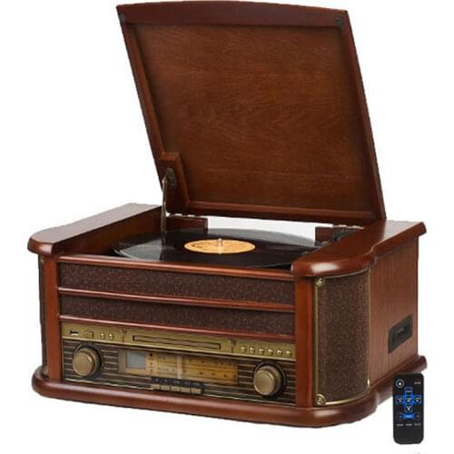 Home Phonograph Antique LP Vinyl Record Player Retro Record Player CD Player Vintage Radio Tape Machine