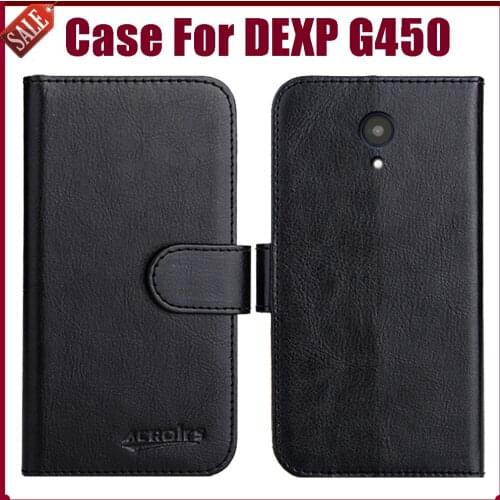 Hot! DEXP G450 Case 5" Fashion 6 Colors Flip Soft Leather Wallet Protective Cover For DEXP G450 Case Phone Bag