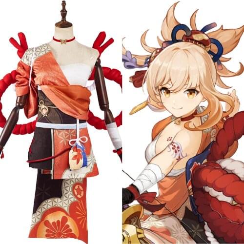 Genshin Impact Yoimiya Cosplay Costume Dress Outfits Uniform Halloween Carnival Suit