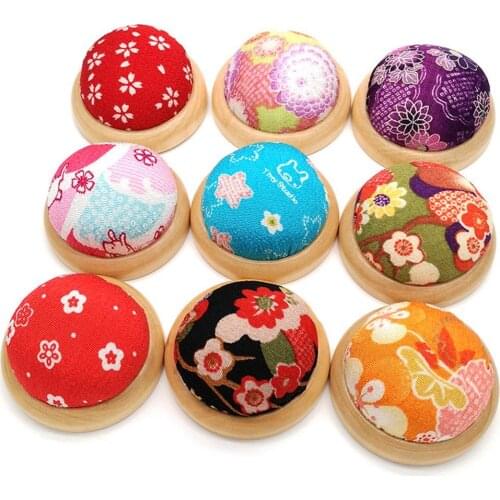 Cute Ball Shaped Wooden Bottom Base Needle Pin Cushion Pillow Sewing Craft Stitch DIY Sewing Supplies Sewing Kit Pincushions
