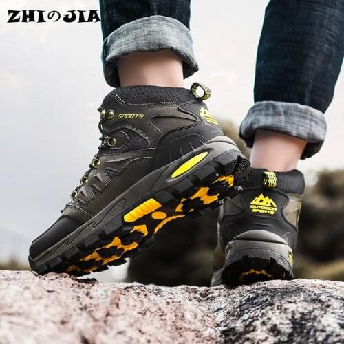 Mens Womens High-top Boots Casual Shoes Breathable Handmade Outdoor Hiking Boots Non-slip Shading Wear-resistant Hiking Shoes
