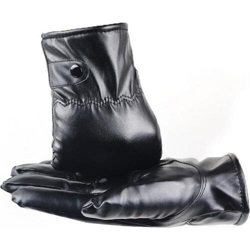 Mens Luxurious Leather Winter Super Driving Warm Cashmere Gloves Cashmere Tactical gloves Black Drop Shipping High Quality