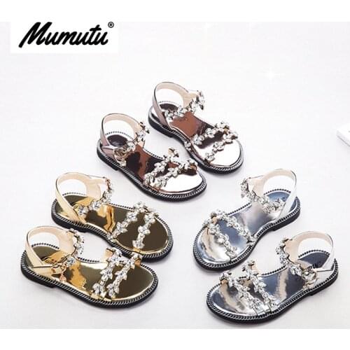 Odorless soft standard size children like girls breathable anti-wear casual light rhineston Girls summer scandals on sale MM1930