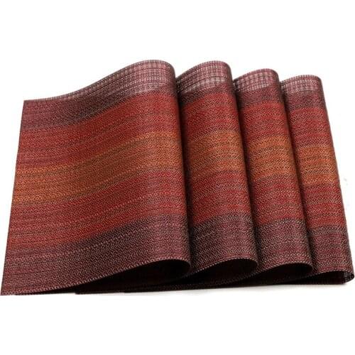 Placemats Set of 4 Crossweave Woven Vinyl Placemat for Kitchen Table Heat Resistant Non-slip Kitchen Table Mats Easy to Clean