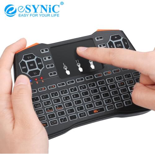 ESYNiC German 2.4GHz Wireless Touchpad Air Mouse Keyboard Multimedia Remote Control Handheld Keyboards For PC Pad Smart TV Box