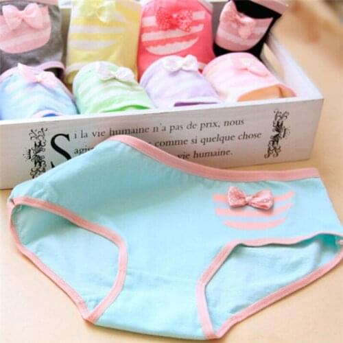 7 Pcs Cotton Underwear for Girls 2018 New Children Soft Panties Teenages Candy Color Briefs SQ-688-7P
