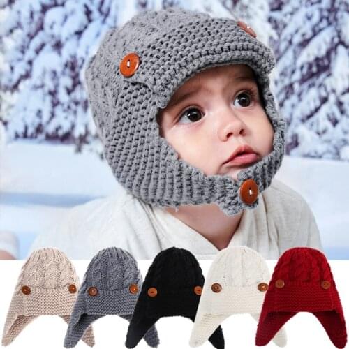 2020 New Arrival Winter Benaies Newborn Baby Beanie For Boys Girls Cap Cotton Knitted Winter Warm Earflaps Hats