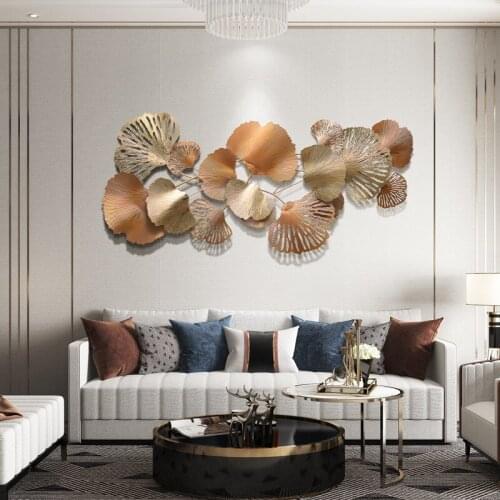 New Chinese three-dimensional leaf decoration light luxury living room hanging ornaments aesthetic room decor